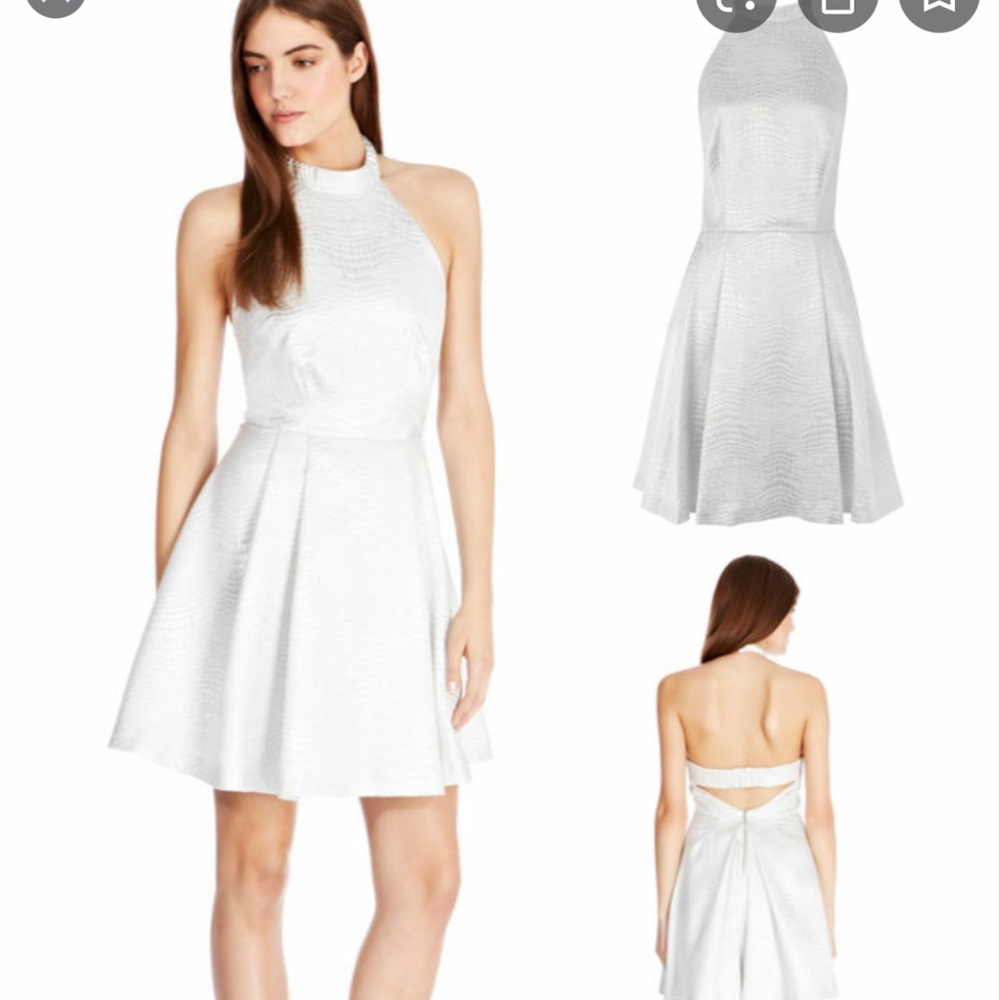 COAST KIMIKA Silver Snake Halterneck Dress